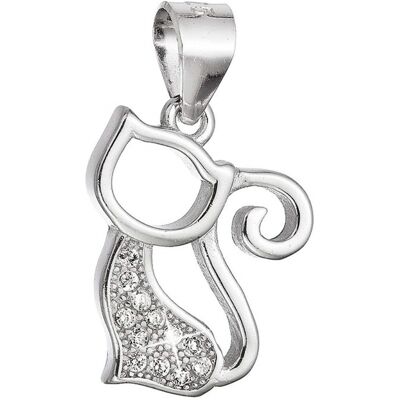 Evolution Group - Pavona Pandantiv jucăuș din argint Pisică cu zirconi 14037.1 crystal Evolution Group - Pavona Pandantiv jucăuș din argint Pisică cu zirconi 14037.1 crystal