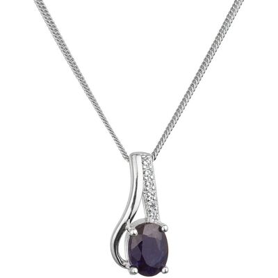 Evolution Group - Pavona Colier fermecător din argint cu safir autentic și zirconi 12083.3 Evolution Group - Pavona Colier fermecător din argint cu safir autentic și zirconi 12083.3