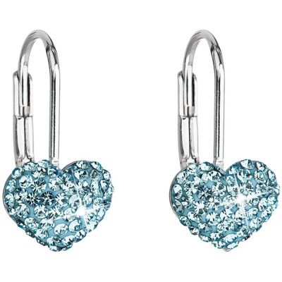 Evolution Group - Pavona Cercei în formă de inimă cu cristale 31125.3 aquamarine Evolution Group - Pavona Cercei în formă de inimă cu cristale 31125.3 aquamarine