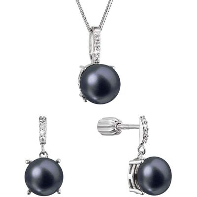 Evolution Group - Pavona Set de bijuterii cu perle decorate cu pietre de zircon 29072.3B black (cercei, lănțișor, pandantiv) Evolution Group - Pavona Set de bijuterii cu perle decorate cu pietre de zircon 29072.3B black (cercei, lănțișor, pandantiv)