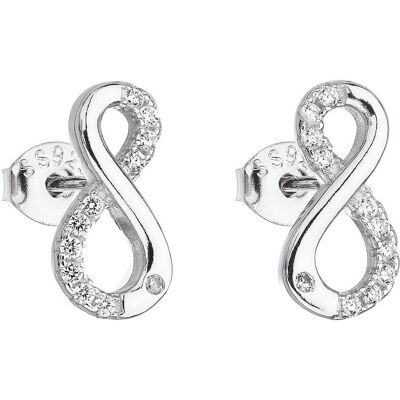 Evolution Group - Pavona Cercei din argint cu pietre de zircon albe infinit 11017.1 Evolution Group - Pavona Cercei din argint cu pietre de zircon albe infinit 11017.1