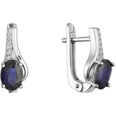 Evolution Group - Pavona Cercei suspendați din argint cu safir natural 11488.3 Evolution Group - Pavona Cercei suspendați din argint cu safir natural 11488.3