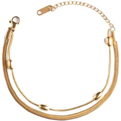Emily Westwood Brățară dublă din oțel placat cu aur Elysian EWB250173G Emily Westwood Brățară dublă din oțel placat cu aur Elysian EWB250173G