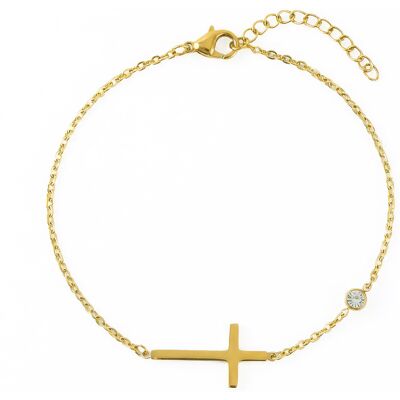 Emily Westwood Brățară delicată din oțel cu cruce EWB260608G Emily Westwood Brățară delicată din oțel cu cruce EWB260608G