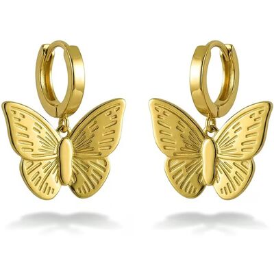 Emily Westwood Cercei placați cu aur cu un fluture suspendat EWE260824G Emily Westwood Cercei placați cu aur cu un fluture suspendat EWE260824G