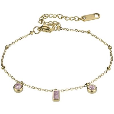 Emily Westwood Brățară placată cu aur, decorată cu zirconii roz deschis Gabrielle EWB24002G Emily Westwood Brățară placată cu aur, decorată cu zirconii roz deschis Gabrielle EWB24002G