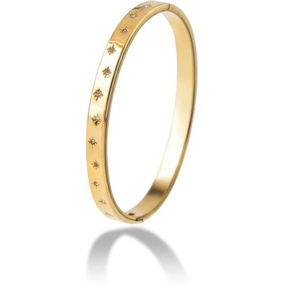 Emily Westwood Brățară solidă placată cu aur cu cristale Freya EWB250402G Emily Westwood Brățară solidă placată cu aur cu cristale Freya EWB250402G