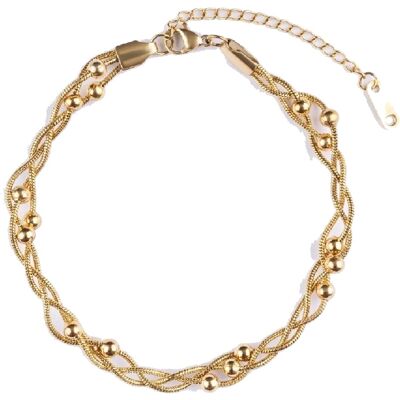 Emily Westwood Brățară triplă de gleznă din oțel placat cu aur Celoura EWA250374G Emily Westwood Brățară triplă de gleznă din oțel placat cu aur Celoura EWA250374G