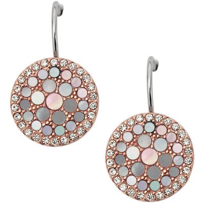 Fossil Cercei bronz cu perle și cristale JF01737791 Fossil Cercei bronz cu perle și cristale JF01737791