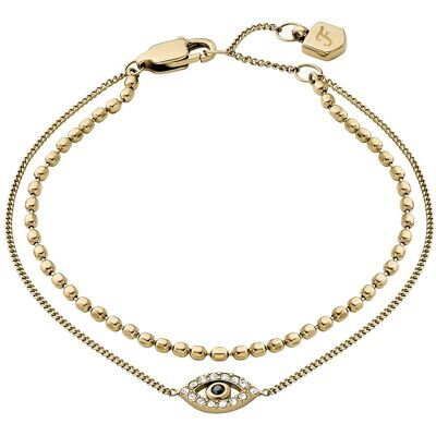 Fossil Brățară dublă, placată cu aur Evil Eye JF04794710 Fossil Brățară dublă, placată cu aur Evil Eye JF04794710