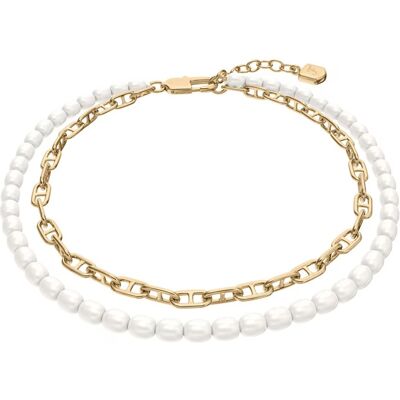 Fossil Brățară dublă placată cu aur cu perle Heritage JA7322710 Fossil Brățară dublă placată cu aur cu perle Heritage JA7322710