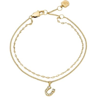 Fossil Brățară dublă elegantă placată cu aur Potcoavă JF04907710 Fossil Brățară dublă elegantă placată cu aur Potcoavă JF04907710