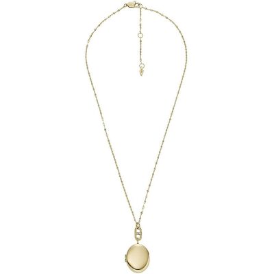 Fossil Colier elegant placat cu aur cu medalion Heritage Locket JF04426710 Fossil Colier elegant placat cu aur cu medalion Heritage Locket JF04426710