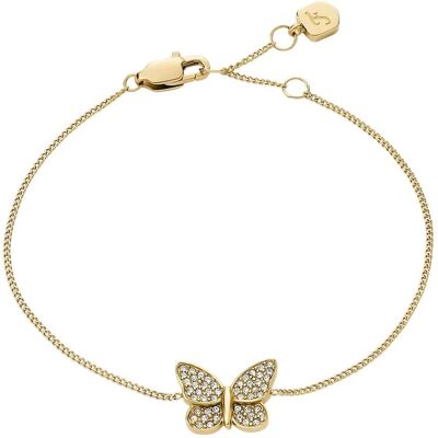 Fossil Brățară fermecătoare placată cu aur cu cristale Fluture JF04921710 Fossil Brățară fermecătoare placată cu aur cu cristale Fluture JF04921710