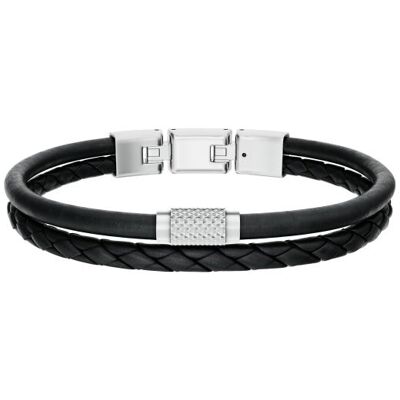 Fossil Brățară dublă din piele pentru bărbați JF04989040 Fossil Brățară dublă din piele pentru bărbați JF04989040