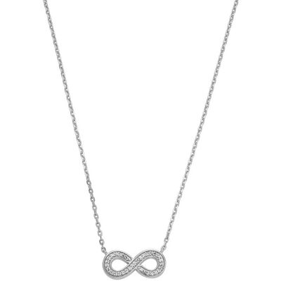 Fossil Colier atemporal de argint Infinit cu cristale JFS00632040 Fossil Colier atemporal de argint Infinit cu cristale JFS00632040