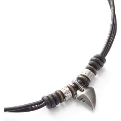 Fossil Colier din piele pentru bărbați cu un dinte de rechin JF85832040 Fossil Colier din piele pentru bărbați cu un dinte de rechin JF85832040