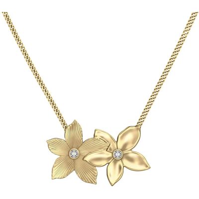 Fossil Colier placat cu aur cu flori JF04970710 Fossil Colier placat cu aur cu flori JF04970710