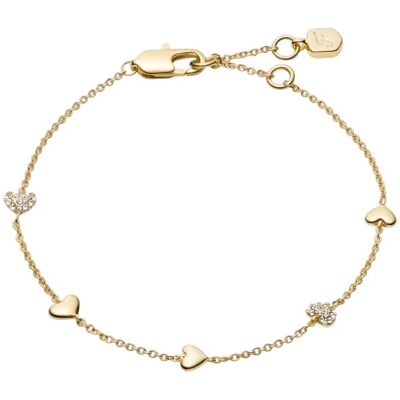 Fossil Brățară placată cu aur cu inimioare Sutton JA7299710 Fossil Brățară placată cu aur cu inimioare Sutton JA7299710