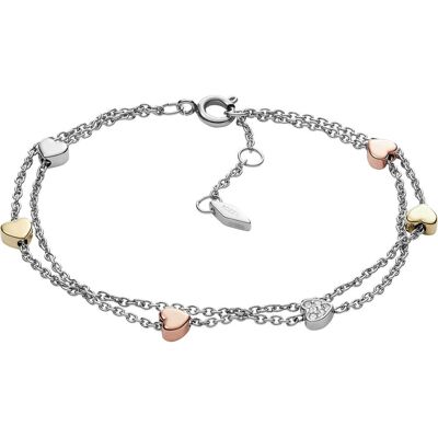 Fossil Brățară romantică cu inimioare JF02854998 Fossil Brățară romantică cu inimioare JF02854998