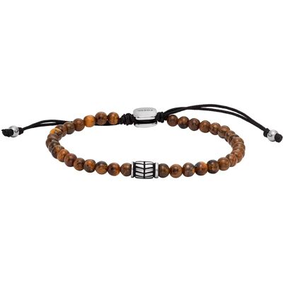 Fossil Brățară stilată pentru bărbați cu mărgele cu ochi de tigru JF04413040 Fossil Brățară stilată pentru bărbați cu mărgele cu ochi de tigru JF04413040
