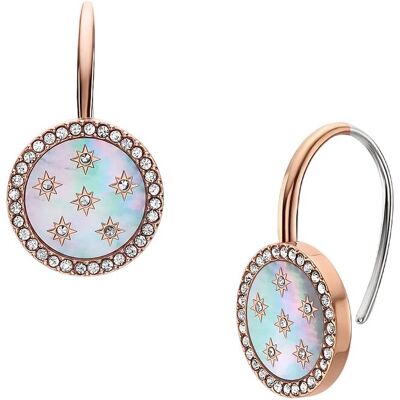 Fossil Cercei suspendați placați cu aur Mother of Pearl JF04938791 Fossil Cercei suspendați placați cu aur Mother of Pearl JF04938791