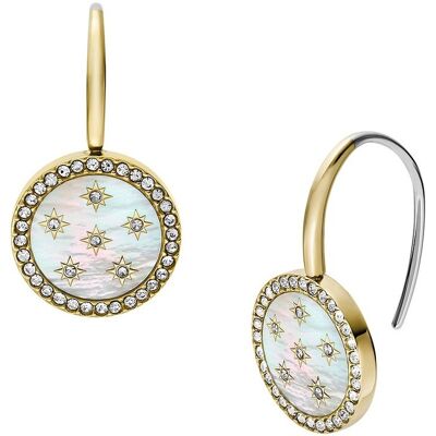 Fossil Cercei lungi placați cu aur Classic Mother of Pearl JF04867710 Fossil Cercei lungi placați cu aur Classic Mother of Pearl JF04867710