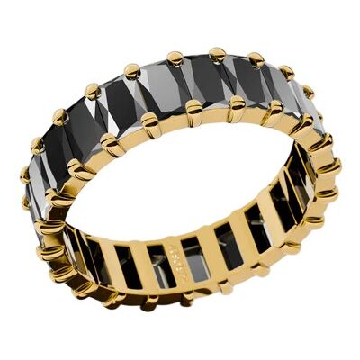 Furiosa Inel placat cu aur cu zircon cubic negru Crush Noir SR-CRUSHNOIR-G 51 mm Furiosa Inel placat cu aur cu zircon cubic negru Crush Noir SR-CRUSHNOIR-G 51 mm