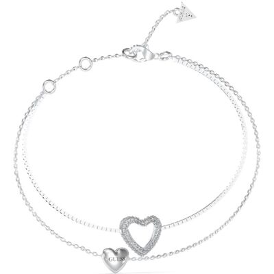 Guess Brățară dublă din oțel cu inimi Beloved JUBB05027JWRH 17 cm Guess Brățară dublă din oțel cu inimi Beloved JUBB05027JWRH 17 cm