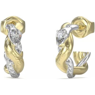 Guess Cercei bicolori la modă cu zircon cubic Twist JUBE05065JWYGRHT/U Guess Cercei bicolori la modă cu zircon cubic Twist JUBE05065JWYGRHT/U