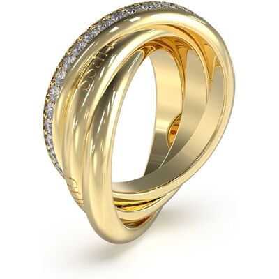 Guess Inel la modă placat cu aur cu zirconi Perfect JUBR04067JWYG 54 mm Guess Inel la modă placat cu aur cu zirconi Perfect JUBR04067JWYG 54 mm