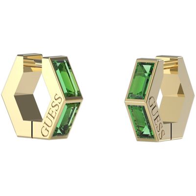 Guess Cercei atemporali placați cu aur cu zircon verde Huggie Me JUBE03133JWYGEMT/U Guess Cercei atemporali placați cu aur cu zircon verde Huggie Me JUBE03133JWYGEMT/U