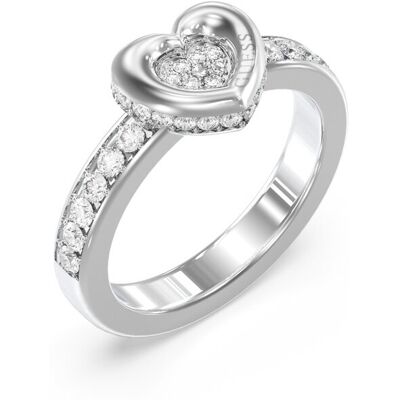Guess Inel gingaș din oțel Inimă cu cristale L.O.V.E. JUBR05464JWRH 58 mm Guess Inel gingaș din oțel Inimă cu cristale L.O.V.E. JUBR05464JWRH 58 mm
