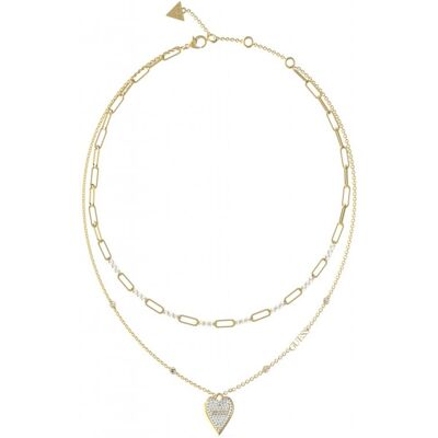 Guess Colier dublu placat cu aur Love Me Tender JUBN03244JWYGT/U Guess Colier dublu placat cu aur Love Me Tender JUBN03244JWYGT/U