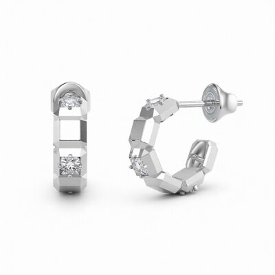 Guess Cercei rotunzi din oțel Ace Of Diamonds JUBE06183JWRHT/U Guess Cercei rotunzi din oțel Ace Of Diamonds JUBE06183JWRHT/U