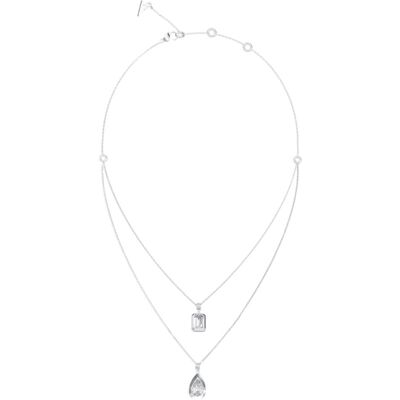 Guess Colier dublu din oțel cu zircon cubic 4G Light JUBN05242JWRHT/U Guess Colier dublu din oțel cu zircon cubic 4G Light JUBN05242JWRHT/U