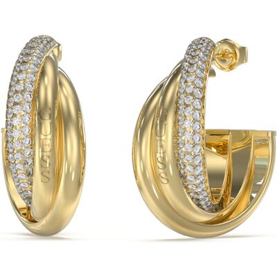 Guess Cercei originali placați cu aur cu pietre de zircon Perfect JUBE04064JWYGT/U Guess Cercei originali placați cu aur cu pietre de zircon Perfect JUBE04064JWYGT/U