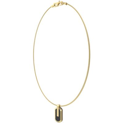 Guess Colier pentru bărbați din oțel placat cu aur Racer Tag JUMN04038JWYGBKT Guess Colier pentru bărbați din oțel placat cu aur Racer Tag JUMN04038JWYGBKT