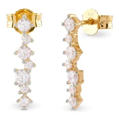 Guess Cercei suspendați placați cu aur cu zirconiu cubic Jardin JSBE04490JWYGT/U Guess Cercei suspendați placați cu aur cu zirconiu cubic Jardin JSBE04490JWYGT/U