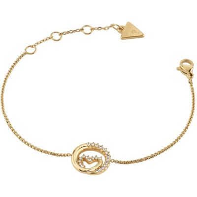 Guess Brățară placată cu aur cu cristale Inimă Iconique JUBB05527JWYG 18,4 cm Guess Brățară placată cu aur cu cristale Inimă Iconique JUBB05527JWYG 18,4 cm