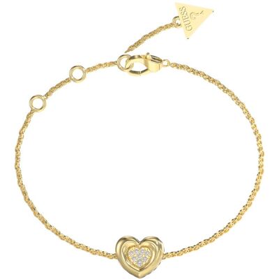 Guess Brățară placată cu aur Inimă cu cristale L.O.V.E. JUBB05461JWYG 18,4 cm Guess Brățară placată cu aur Inimă cu cristale L.O.V.E. JUBB05461JWYG 18,4 cm