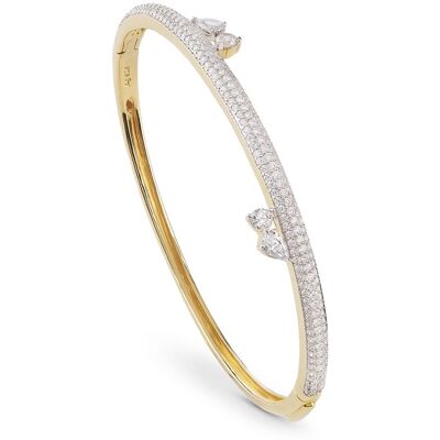 Guess Brățară solidă placată cu aur cu zirconii Nuances JSBB04507JWYG 5,5 cm Guess Brățară solidă placată cu aur cu zirconii Nuances JSBB04507JWYG 5,5 cm