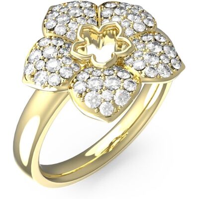 Guess Inel din oțel placat cu aur cu floare Shining Winter JUBR04467JWYG 58 mm Guess Inel din oțel placat cu aur cu floare Shining Winter JUBR04467JWYG 58 mm