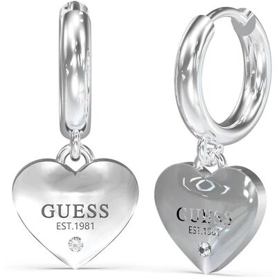 Guess Cercei rotunzi inimă din oțel Huggie Me JUBE03145JWRHT/U Guess Cercei rotunzi inimă din oțel Huggie Me JUBE03145JWRHT/U