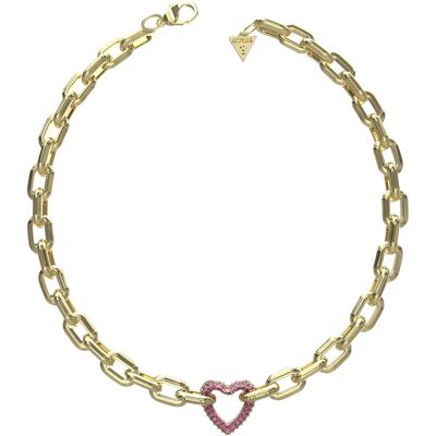 Guess Colier distinctiv placat cu aur cu cristale roz Beloved JUBN05004JWYGPKT/U Guess Colier distinctiv placat cu aur cu cristale roz Beloved JUBN05004JWYGPKT/U
