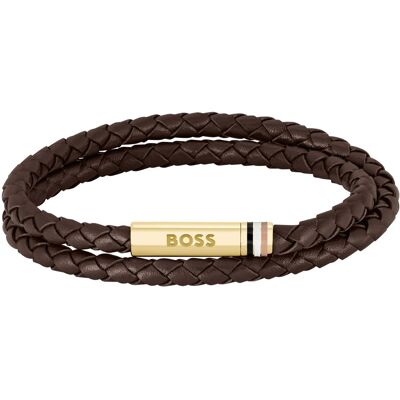 Hugo Boss Brățară dublă din piele Ares 1580670 17,5 cm Hugo Boss Brățară dublă din piele Ares 1580670 17,5 cm