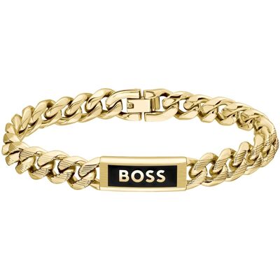 Hugo Boss Brățară placată cu aur pentru bărbați Kassy Emblem 1580680 19 cm Hugo Boss Brățară placată cu aur pentru bărbați Kassy Emblem 1580680 19 cm