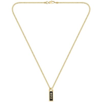 Hugo Boss Colier placat cu aur pentru bărbați Kassy Emblem 1580678 Hugo Boss Colier placat cu aur pentru bărbați Kassy Emblem 1580678