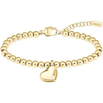 Hugo Boss Brățară romantică pentru femei din oțel placat cu aur Beads 1580643 Hugo Boss Brățară romantică pentru femei din oțel placat cu aur Beads 1580643
