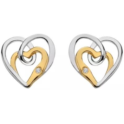 Hot Diamonds Cercei pentru femei bicolor Inimă DE847 Hot Diamonds Cercei pentru femei bicolor Inimă DE847